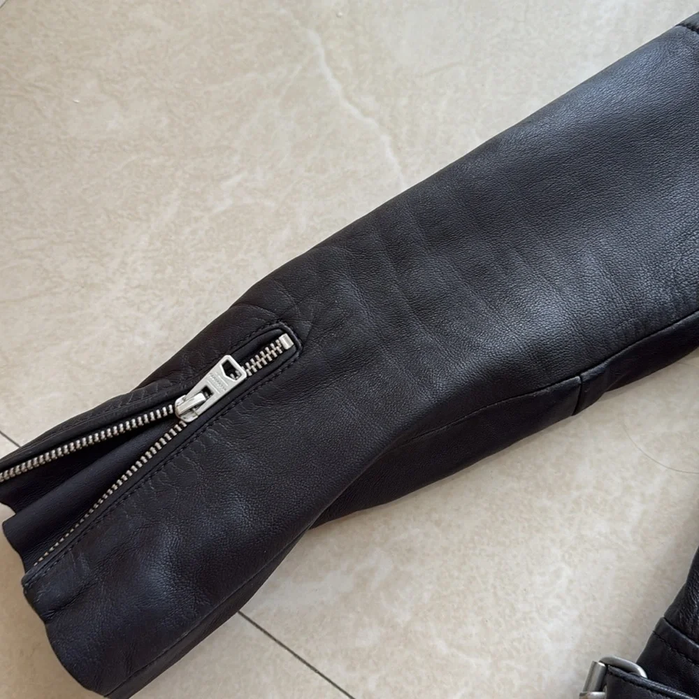 All Saints black biker jacket size 00 - Picture 8 of 14